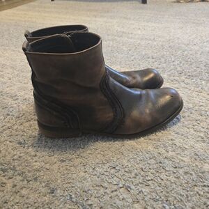 Bed Stu Boots Mens Size 12 Brown Leather Ankle Side Zip  Distressed